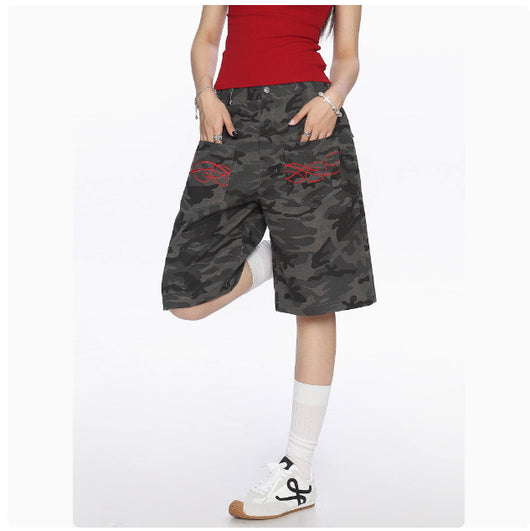 Pantalones Cortos Cargo Camuflaje Americano con Múltiples Bolsillos - Image 5