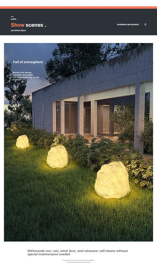 Lámpara de Piso Impermeable para Jardín y Terraza en Resina de Piedra - Image 20