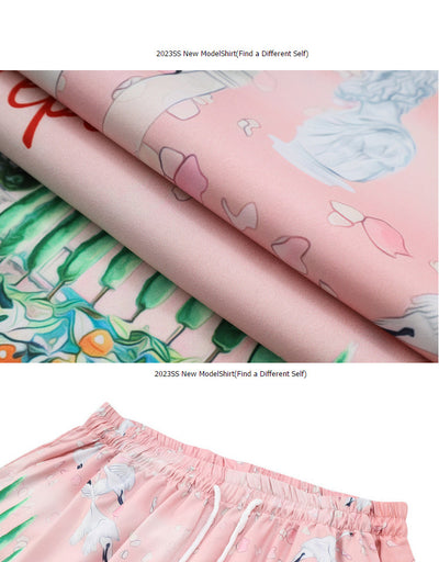 Conjunto de Camisa y Shorts Estampada Cuello Cubano - Lujo Casual de Alta Moda - Image 19
