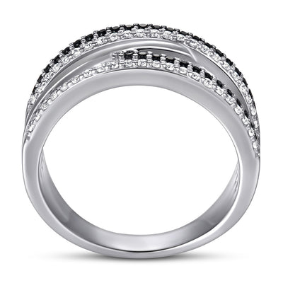 Anillo Cruzado Ancho para Mujer en Plata Esterlina - Image 6