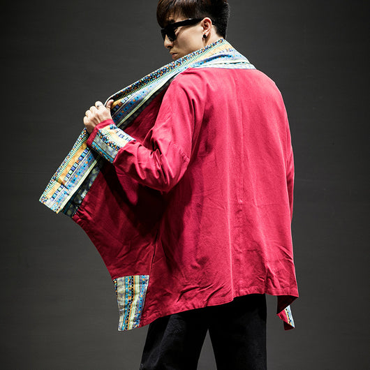 Abrigo Kimono Cardigan de Algodón y Lino - Estilo Japonés Moderno para Hombre - Image 4