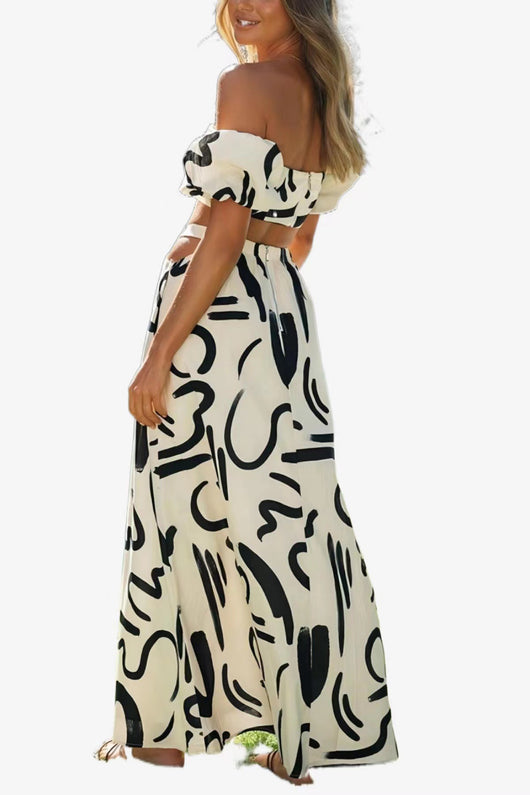 Traje Vestido Elegante con Mangas Abullonadas y Abertura Decorativa - Image 16