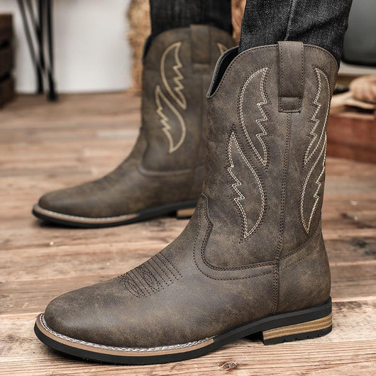 Bota Vaquera Retro Otoño Invierno - Estilo Western Clásico - Image 5