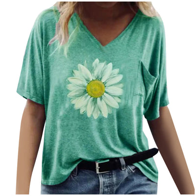 Playera Corta Estampado Girasol para Mujer - Image 13
