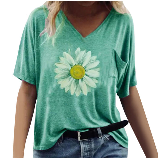 Playera Corta Estampado Girasol para Mujer - Image 13