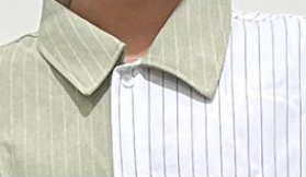 Camisa Holgada de Rayas y Patchwork para Hombre - Image 12