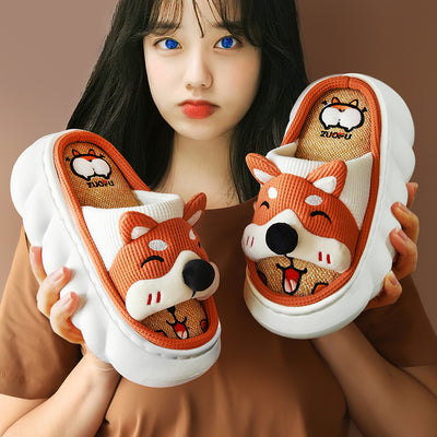 Pantuflas de Lino para Mujer Suela Gruesa Cuatro Estaciones - Image 28