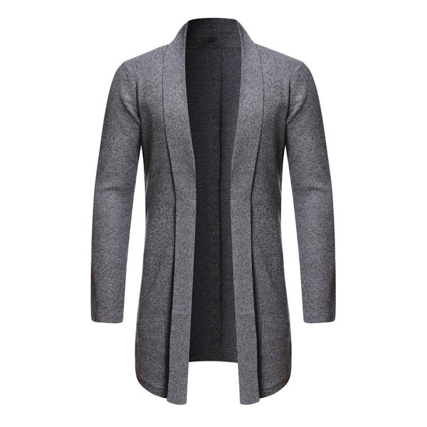 Cardigan Suéter Tejido Tipo Trench Coat para Otoño