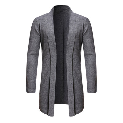 Cardigan Suéter Tejido Tipo Trench Coat para Otoño