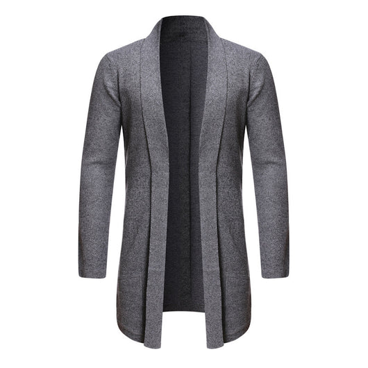 Cardigan Suéter Tejido Tipo Trench Coat para Otoño