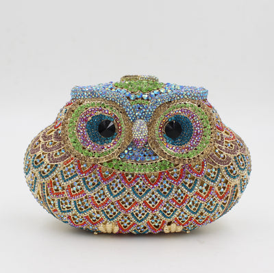 Bolso de Fiesta Clutch con Diseño de Búho y Cristales de Colores - Image 10