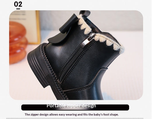 Botas de Cuero para Niñas con Forro de Terciopelo y Suela Flexible - Image 19
