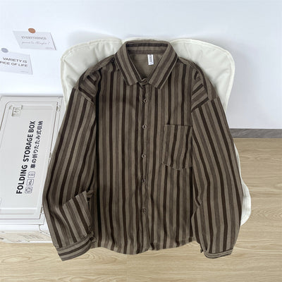 Camisa Retro Oversize de Manga Larga para Hombre - Image 6