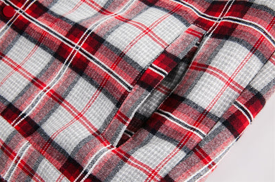 Camisa Tipo Jacket a Cuadros Holgada de Manga Larga Unisex - Image 21