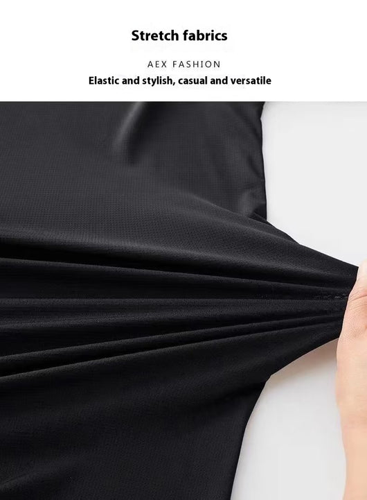 Pantalones Ice Silk Estilo Hong Kong para Hombre - Verano Ligero y Holgado - Image 9