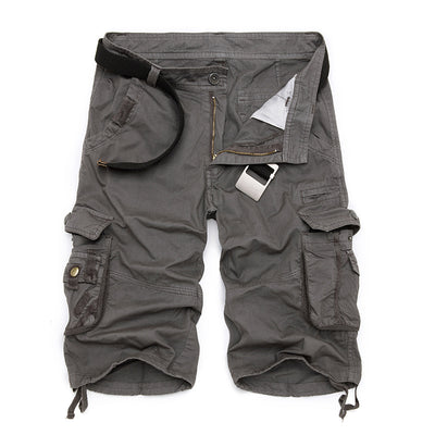 Pantalones Cargo Cortos Estilo Coreano Hombre - Cintura Suelta 5 Puntos Multi Bolsillo Camuflaje - Image 6