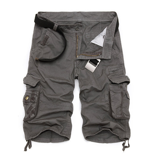 Pantalones Cargo Cortos Estilo Coreano Hombre - Cintura Suelta 5 Puntos Multi Bolsillo Camuflaje - Image 6