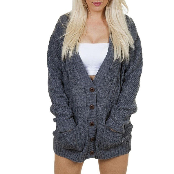 Cardigan Suelto de Punto con Mangas Murciélago