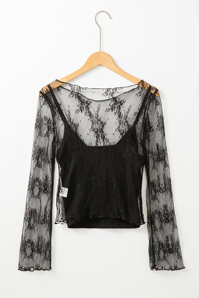 Blusa Reductora de Encaje Manga Larga Ajustada para Mujer - Image 9