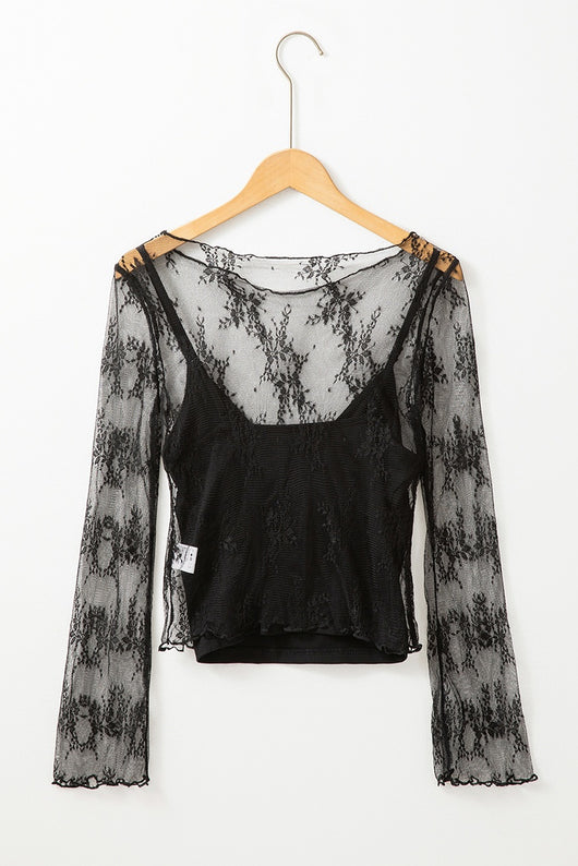 Blusa Reductora de Encaje Manga Larga Ajustada para Mujer - Image 9