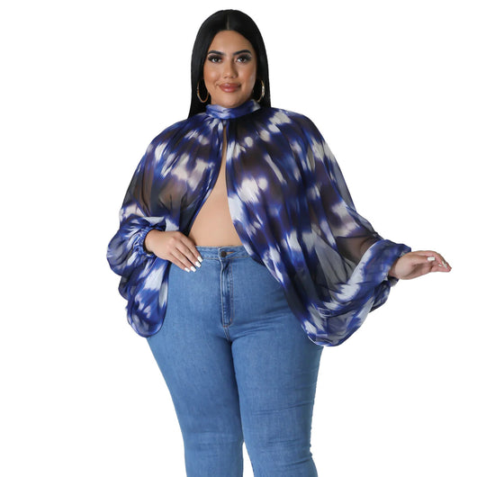 Blusa de Gasa Talla Grande con Cuello Redondo y Tirantes Ajustables - Image 5