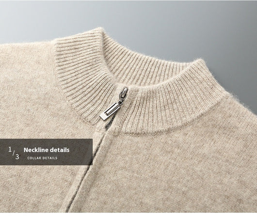Cardigan de Lana para Hombre con Cuello Alto y Cierre de Cremallera - Image 19