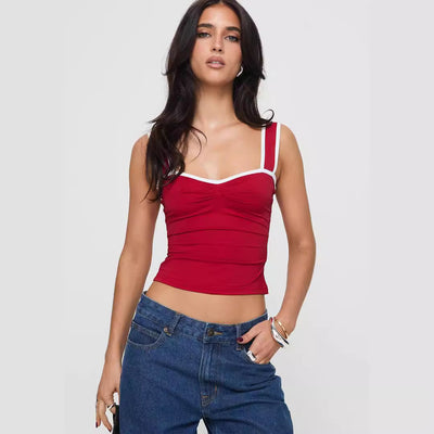 Top Corto Plisado Bicolor Estilo Hot Girl - Image 2