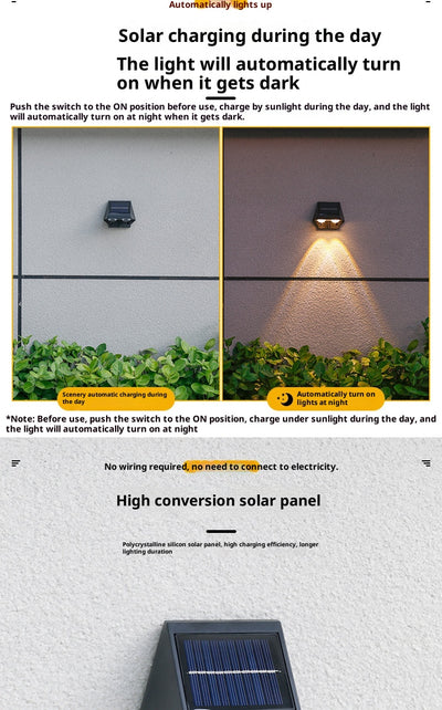 Lámpara Solar LED para Pared Exterior - Iluminación Inteligente para Jardín - Image 11