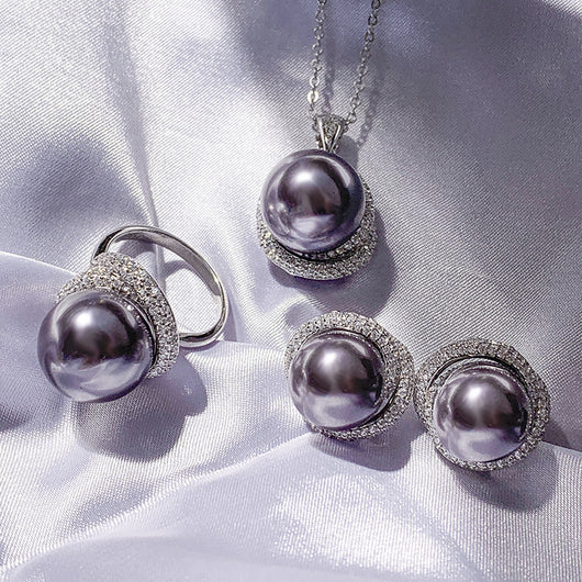 Conjunto de Colgante Plata 925 con Ópalo e Nácar para Mujer - Image 2