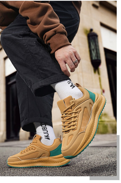 Tenis Deportivos de Plataforma Ligeros con Suela Suave - Cuero Casual para Hombre - Image 11