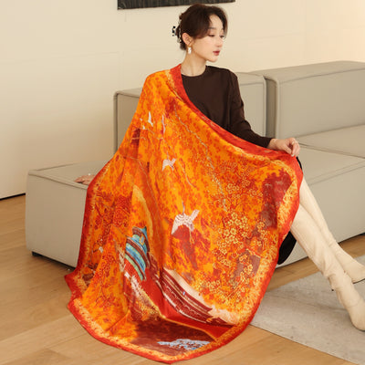 Pañuelo Cuadrado de Satén Estampado Cashew para Mujer - Image 51