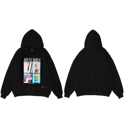 Sudadera Estampada Animal con Capucha Holgada para Parejas - Image 4