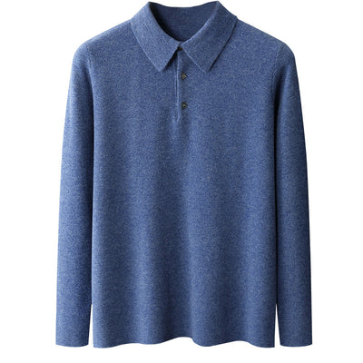 Cardigan Grueso Hombre Cuello Polo Casual Suelto - Image 3