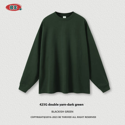 Camiseta Manga Larga Oversize para Hombre - Algodón Puro Otoño Invierno - Image 11