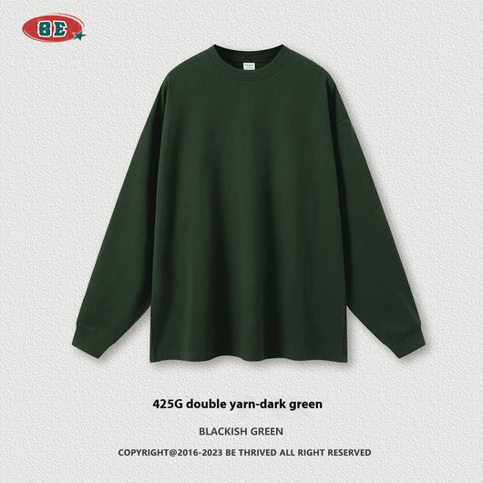 Camiseta Manga Larga Oversize para Hombre - Algodón Puro Otoño Invierno - Image 11