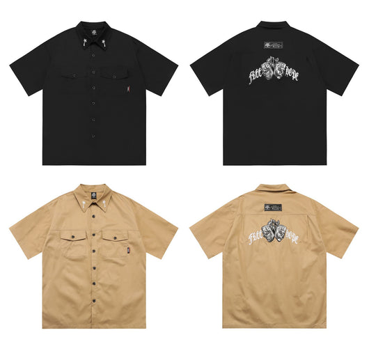 Camisa de Trabajo Talla Grande Suelta con Bordado - Image 25