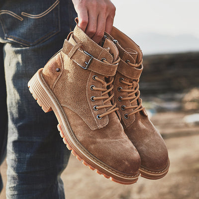 Botas Cortas Estilo Coreano Británico para Hombre - Diseño Otoñal Trendy - Image 7