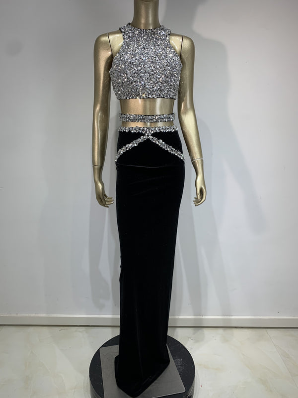 Vestido de Noche Brillante con Cristales Rhinestone para Mujer - Image 7