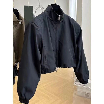 Abrigo Trench Corto para Mujer con Cuello Parado Casual - Image 4