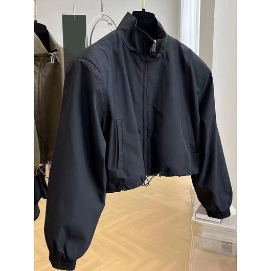 Abrigo Trench Corto para Mujer con Cuello Parado Casual - Image 4
