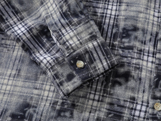 Camisa Manga Larga Cuadros Tie-Dye Vintage Hombre Estilo Retro - Image 7