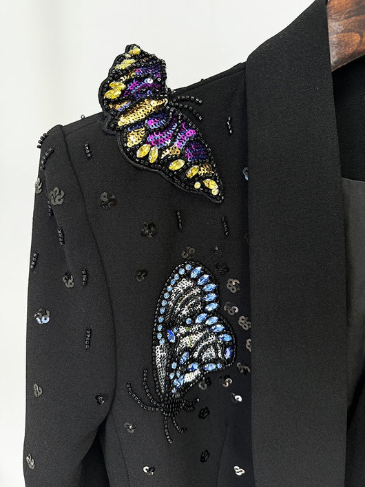Conjunto de Traje con Mariposas 3D y Cristales Brillantes para Mujer - Image 26