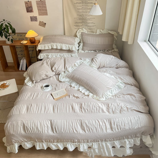 Juego de Cama Princesa de 4 Piezas Suave y Plisado - Image 12