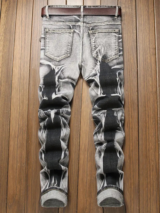 Pantalones Slim Fit para Hombre con Estampado Floral Irregular - Image 12