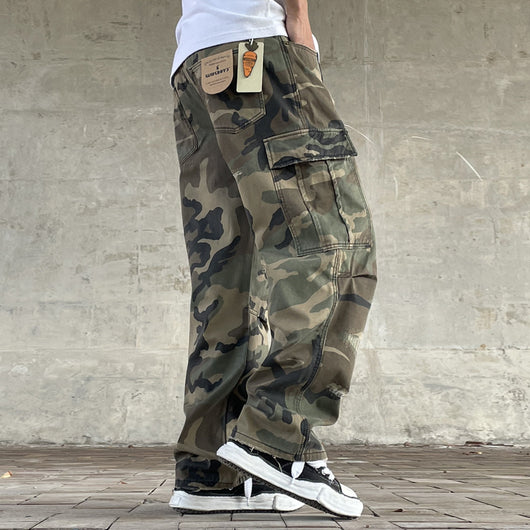 Pantalones de Trabajo Camuflaje Holgados Estilo Urbano Retro Americano - Image 11
