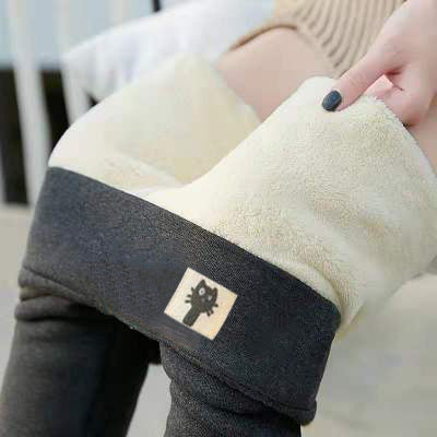 Leggings de Terciopelo Cordero Gris y Negro - Image 2