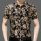 Camisa Estampada de Manga Corta para Hombre Adulto - Tela Fresca Elástica