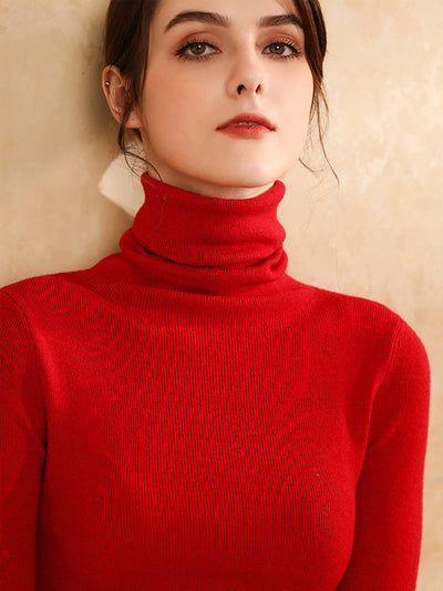 Suéter de Cuello Alto en Cashmere para Mujer Ajustado y Corto - Image 23