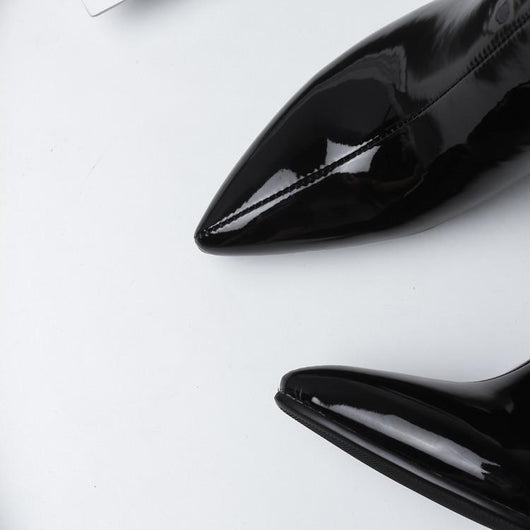 Botas Cortas Talla Grande con Tacón Grueso en Dorado y Plateado - Image 17