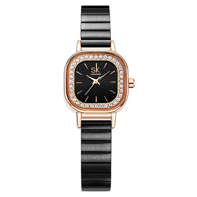 Reloj Cuadrado para Mujer con Malla Metálica y Cristales - Image 8